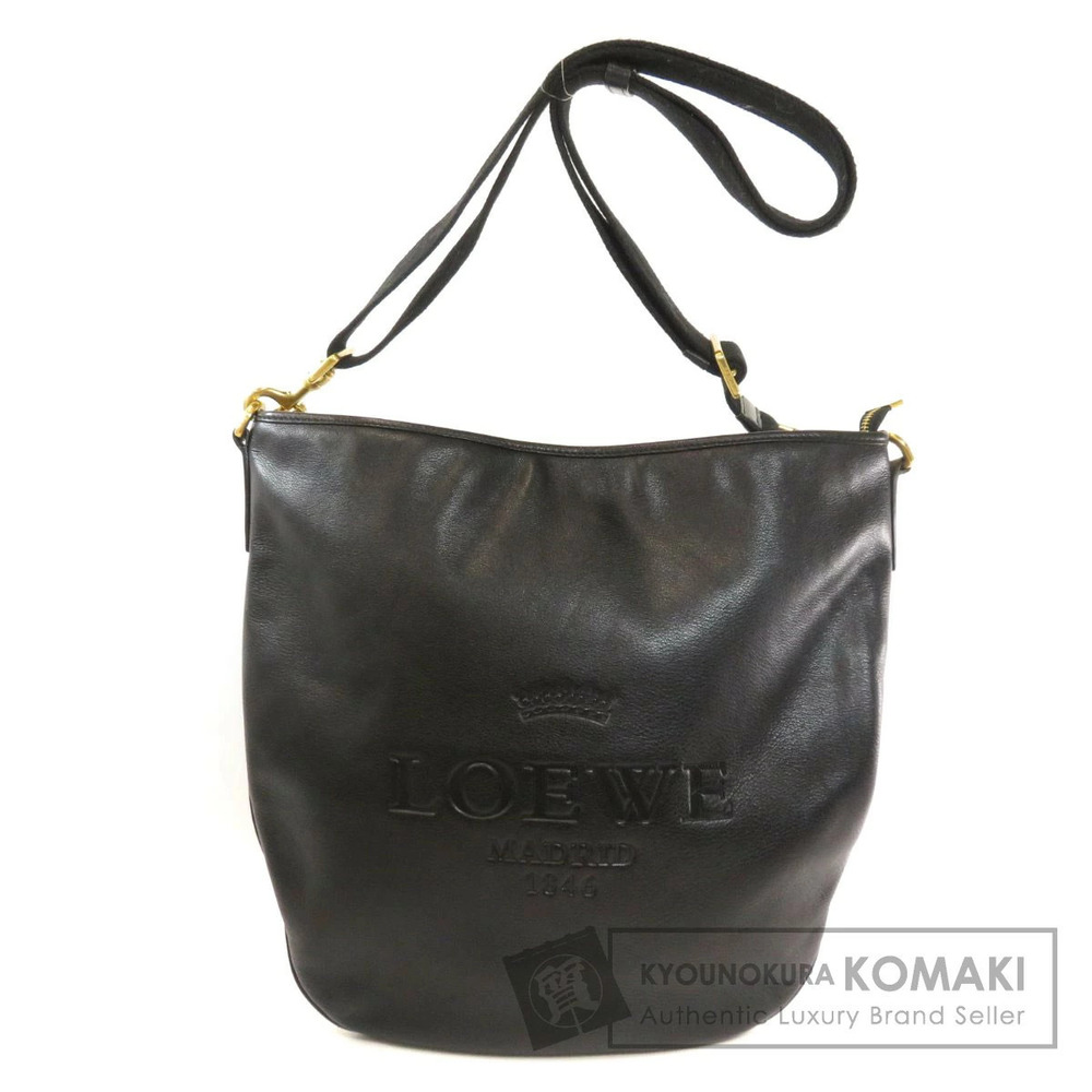 Loewe logo embossed leather tote bag